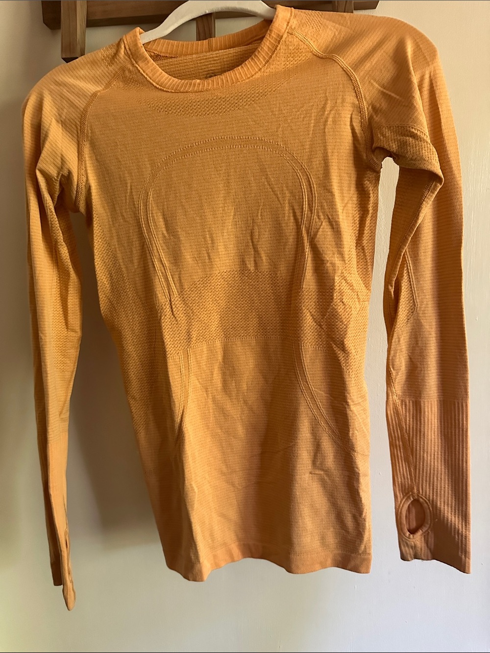 Lululemon Seamless Long Sleeve Top in Orange 🍊